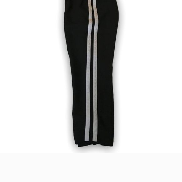 Banana Republic XS Hayden Black Striped Track Pant Preppy Pull On Tuxedo Ankle - Picture 3 of 13